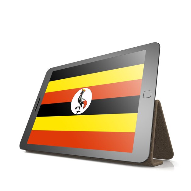 Tablet com bandeira de uganda