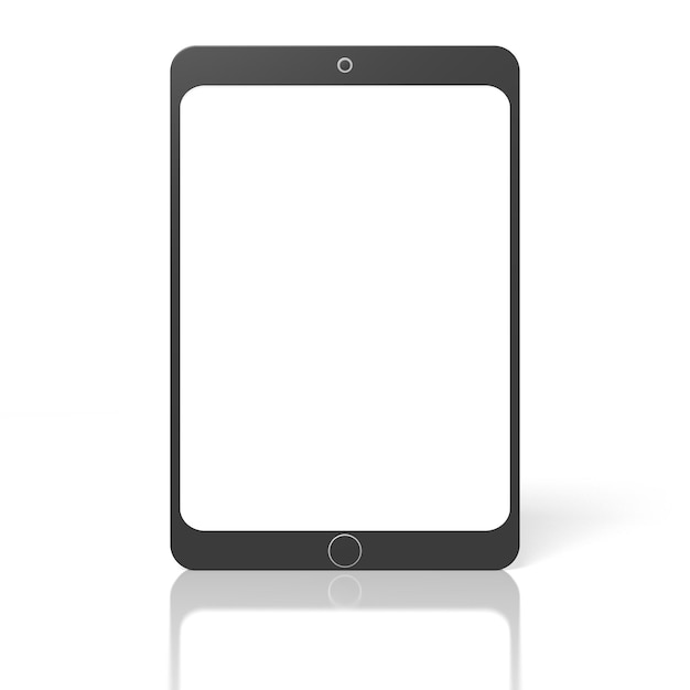 Tablet com tela vazia isolada na ilustração 3D de fundo branco