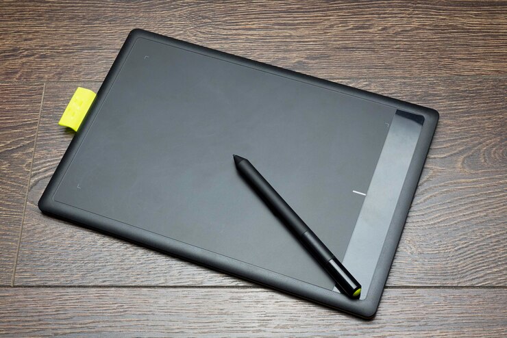 Foto tablet gráfico em uma mesa