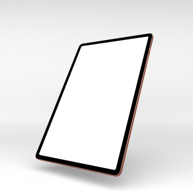 Tablet lado direito flutuante isolado com fundo branco