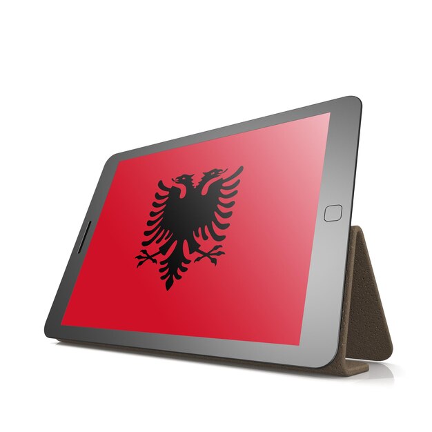 Tablet mit Albanien-Flagge