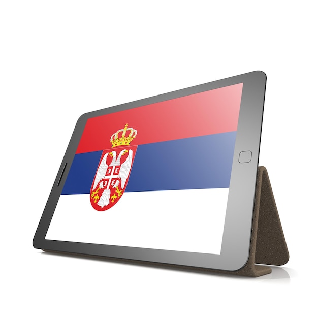 Tablet mit serbischer Flagge