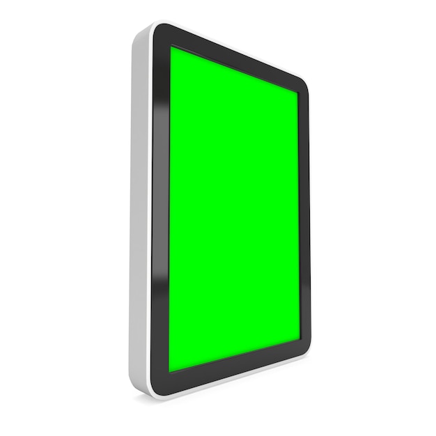 Tablet pc con pantalla verde chroma key