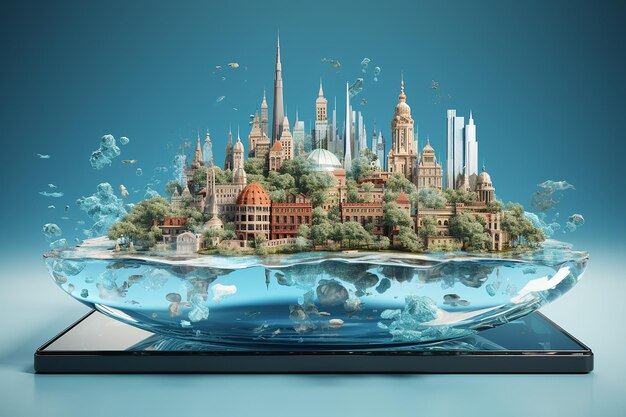 Tableta con una aplicación de realidad virtual