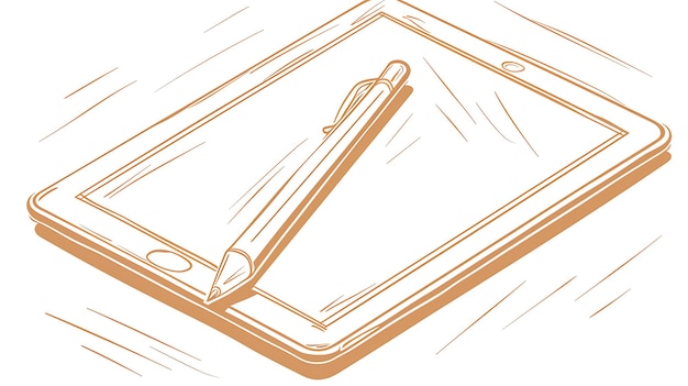 Foto una tableta digital con un bolígrafo sobre un fondo blanco la tableta está en un ligero ángulo y el bolígrafo descansa en la pantalla