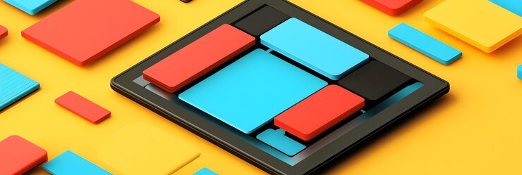 Foto tableta digital que muestra un diseño de patrón vibrante