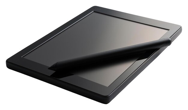 Tableta gráfica profesional PNG con una computadora de pluma digitalizada portabilidad de fondo blanco
