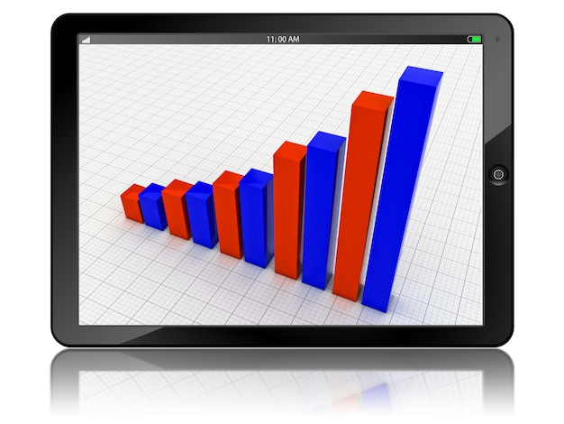 Tableta con gráfico de negocios