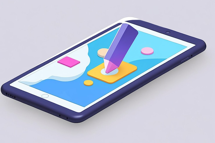 Foto tableta de ilustración de icono 3d