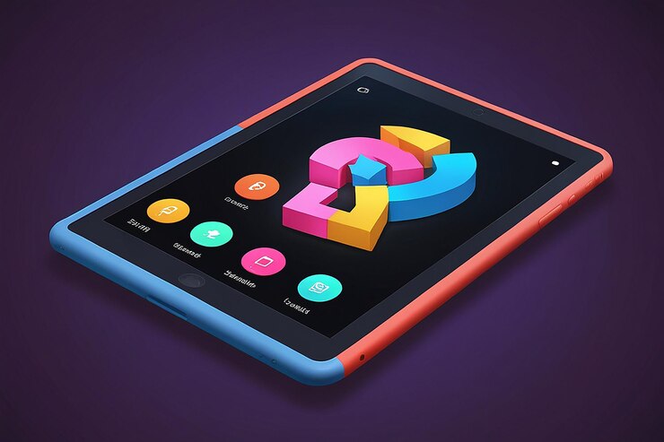 Foto tableta de ilustración de icono 3d