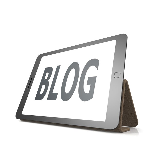 Tableta con palabra de blog