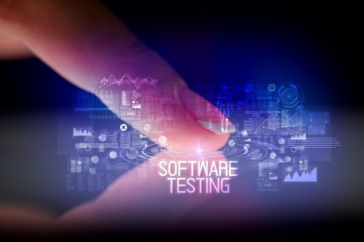 Foto tableta de toque de dedos con concepto de iconos de tecnología web