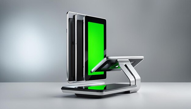 Tableta de visualización con pantalla verde