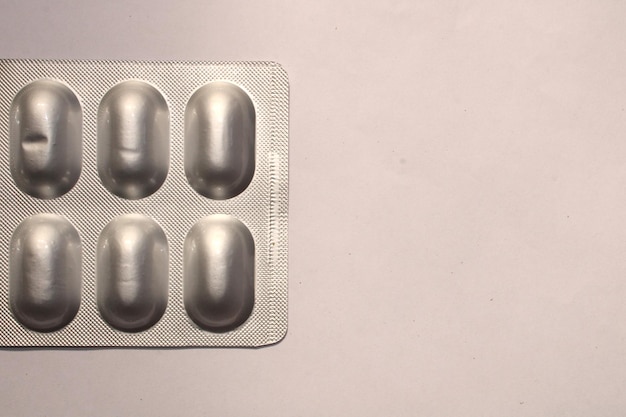 Foto tabletten in blisterpackung mit copyspace