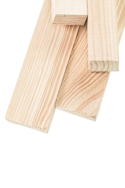 Tablones de madera aislados en blanco