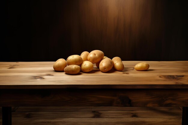 Foto tábua de madeira de batatas texturizadas gerar ai