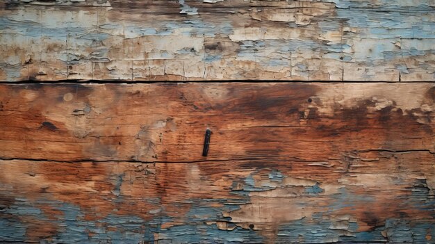 Foto tábuas de madeira velhas ricamente estratificadas com pintura azul descascante