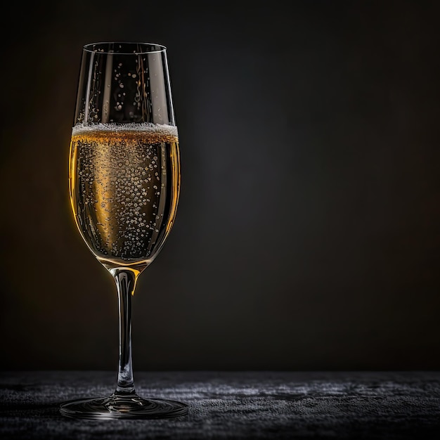 Foto taça com ilustração de champanhe ia generativa