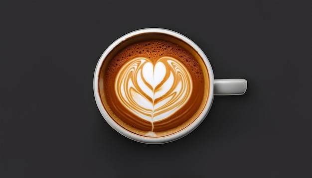 Taça de amor coração latte café de arte em taça branca na mesa de madeira vintage café de amor