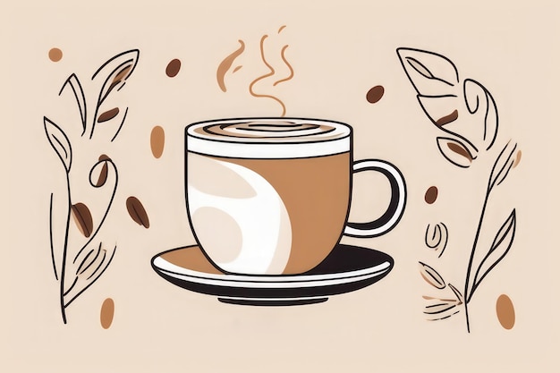 Foto taça de café aconchegante e elegante com café com leite calor e conforto cultura do café sentir-se relaxado