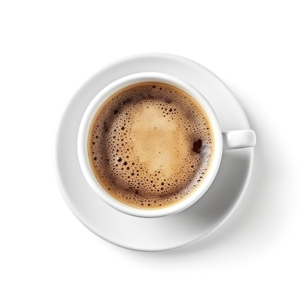 Taça de café em fundo branco IA generativa