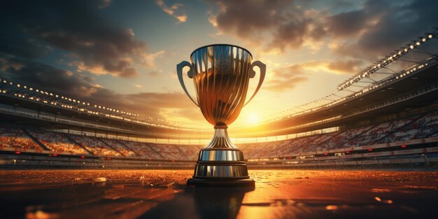 Taça de Ouro no estádio tema da competição de vitória Número um IA generativa