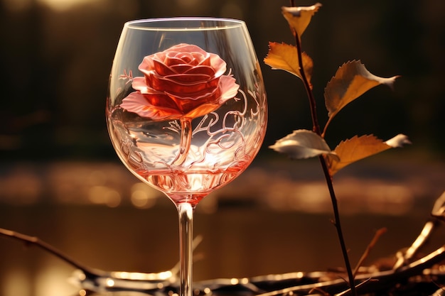 Taça de vinho para rosé