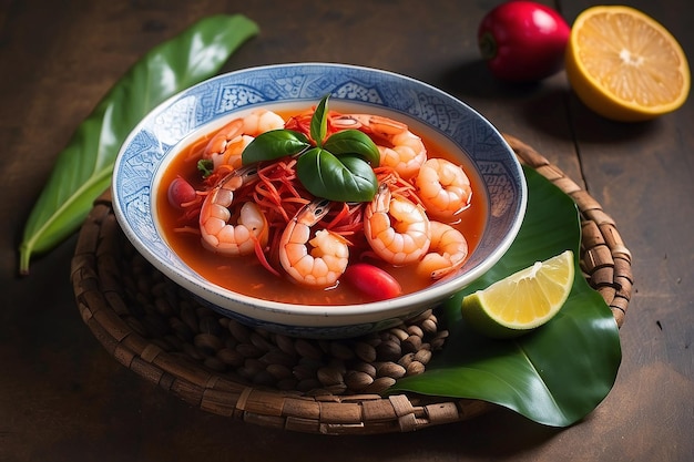 Foto tacaca, alimento típico da amazônia brasileira, feito com tucupi jambu e camarão