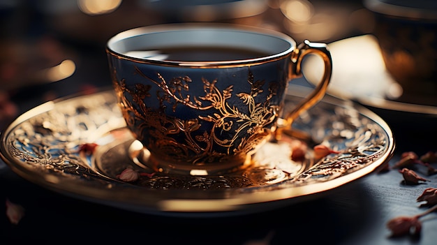 Taças de chá em plena floração capturando a essência do verão