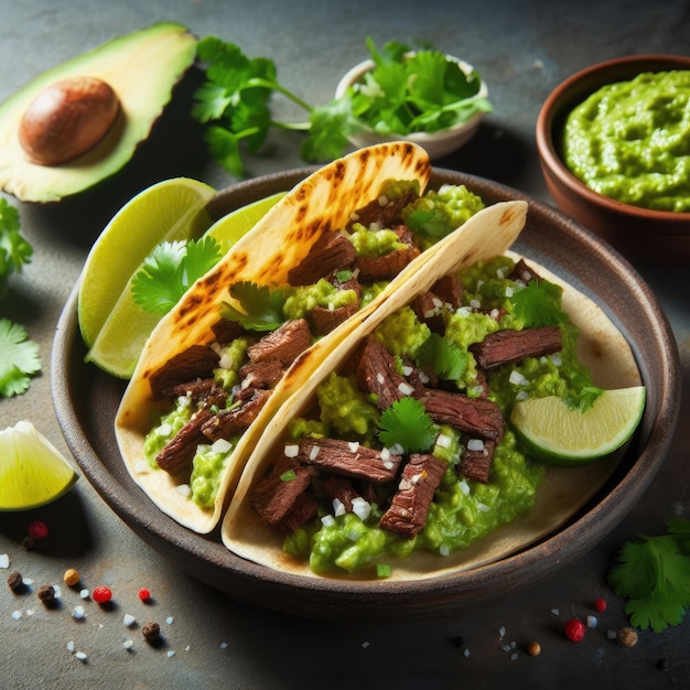 taco con carne y verduras