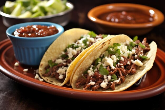 Taco de carne grelhada com feijão frito e queso fresco