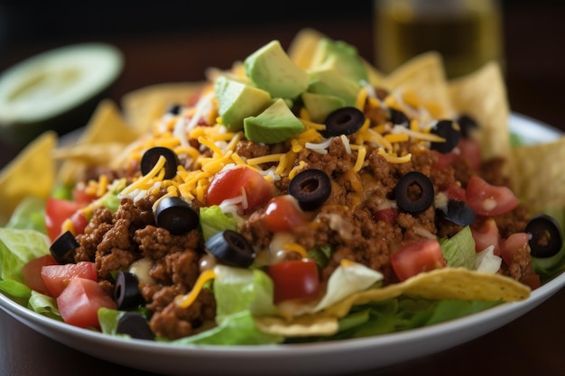 Taco ensalada saludable Almuerzo cena Generar Ai