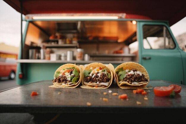 Foto taco-lastwagen-leckereien