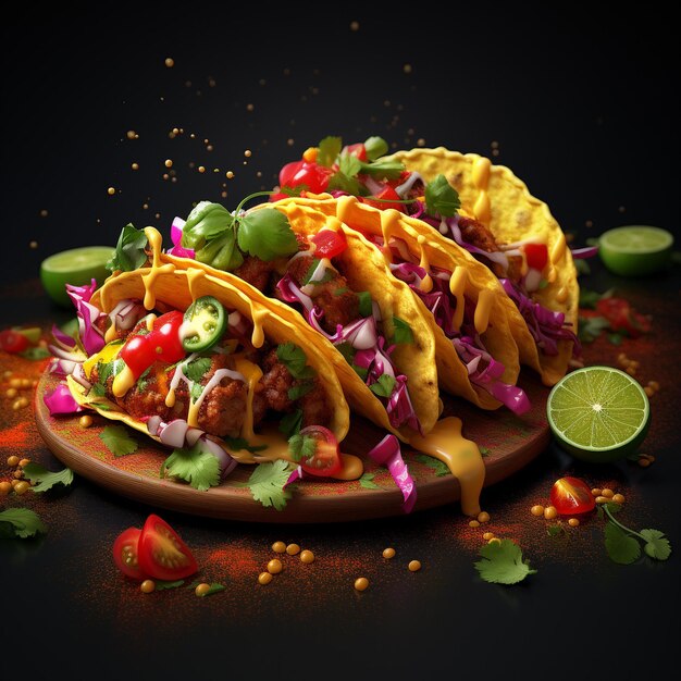 Taco mexicano de carne moída