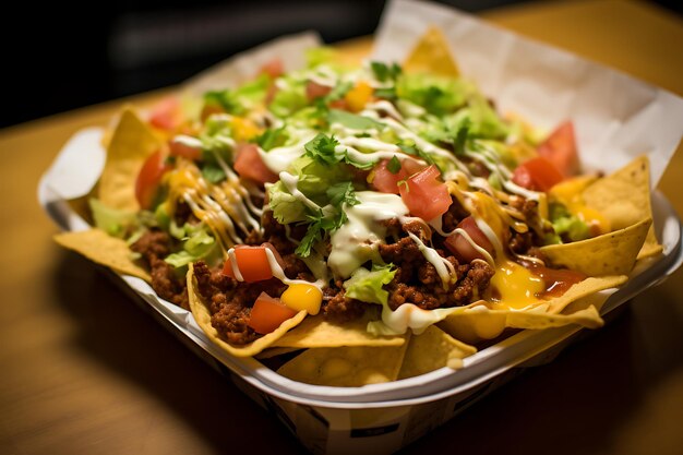 Taco nachos comida de rua mexicana