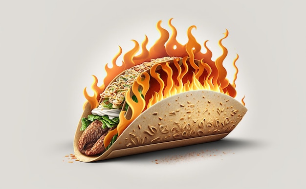 Taco on fire, würzige Taco-Werbung