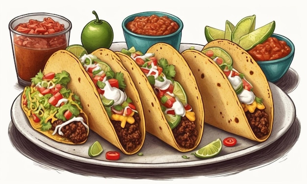 Taco Party Cinco De Mayo Celebração Alimentação