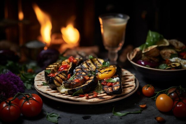 Taco de verduras a la parrilla