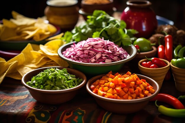 Foto taco-zutaten auf einem mexikanischen markt