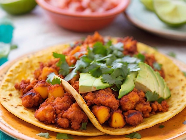 Tacos Al Pastor Imagem de comida mexicana