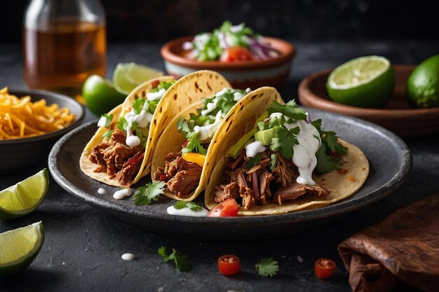 Tacos com carne de porco Crispy Carnitas