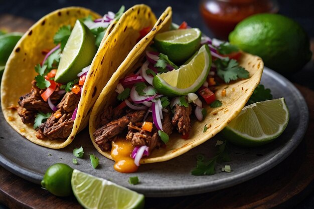 Tacos com marinada de limão picante