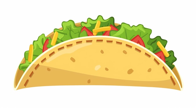 Tacos contra fundo branco no estilo de ilustração plana