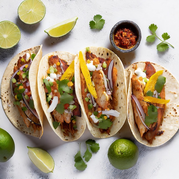 tacos de comida mexicana isolados em fundo branco