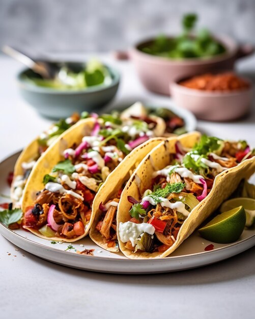 Foto tacos de couve-flor