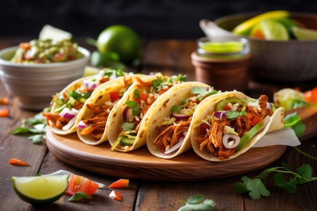 Tacos de jaca para churrasco com tortilhas de milho