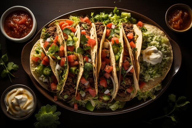 tacos deliciosos com carne