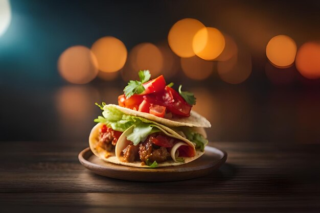 Tacos mexicanos con carne de res en salsa de tomate y