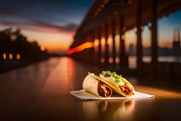 Foto tacos mexicanos con carne de res en salsa de tomate y