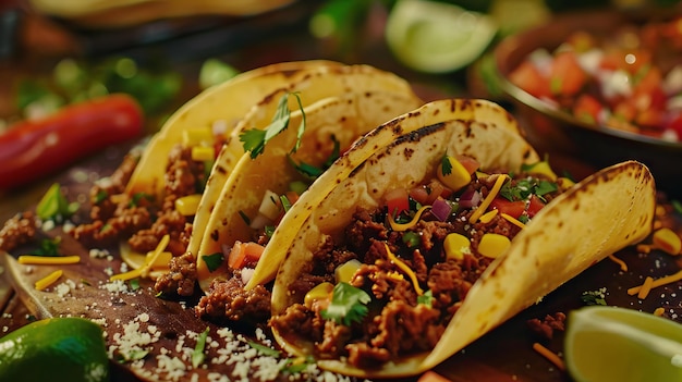 Tacos mexicanos con carne de res